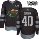 Miesten Minnesota Wild Devan Dubnyk 40 Pelipaita 1917-2017 100th Anniversary Patch Musta Authentic