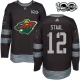 Miesten Minnesota Wild Eric Staal 12 Pelipaita 1917-2017 100th Anniversary Patch Musta Authentic