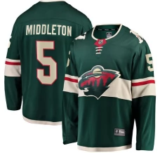 Miesten Minnesota Wild Jake Middleton 5 Pelipaita Vihreä Breakaway Koti