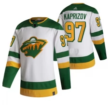 Miesten Minnesota Wild Kirill Kaprizov 97 Pelipaita 2020-21 Reverse Retro Valkoinen Authentic