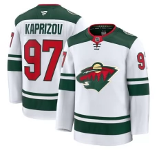 Miesten Minnesota Wild Kirill Kaprizov 97 Pelipaita Valkoinen Premium Vieras