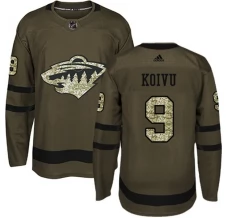 Miesten Minnesota Wild Mikko Koivu 9 Pelipaita Camo Green Authentic