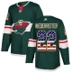Miesten Minnesota Wild Nino Niederreiter 22 Pelipaita USA Flag Fashion Vihreä Authentic