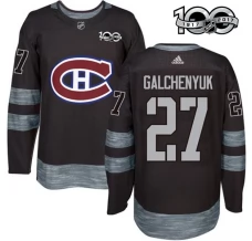 Miesten Montreal Canadiens Alex Galchenyuk 27 Pelipaita 1917-2017 100th Anniversary Patch Musta Authentic