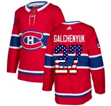 Miesten Montreal Canadiens Alex Galchenyuk 27 Pelipaita USA Flag Fashion Punainen Authentic