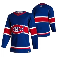 Miesten Montreal Canadiens Blank Pelipaita 2020-21 Reverse Retro Sininen Authentic