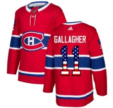 Miesten Montreal Canadiens Brendan Gallagher 11 Pelipaita USA Flag Fashion Punainen Authentic