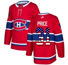 Miesten Montreal Canadiens Carey Price 31 Pelipaita USA Flag Fashion Punainen Authentic