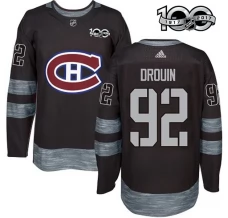 Miesten Montreal Canadiens Jonathan Drouin 92 Pelipaita 1917-2017 100th Anniversary Patch Musta Authentic