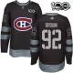 Miesten Montreal Canadiens Jonathan Drouin 92 Pelipaita 1917-2017 100th Anniversary Patch Musta Authentic
