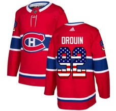 Miesten Montreal Canadiens Jonathan Drouin 92 Pelipaita USA Flag Fashion Punainen Authentic