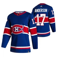 Miesten Montreal Canadiens Josh Anderson 17 Pelipaita 2020-21 Reverse Retro Sininen Authentic