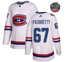 Miesten Montreal Canadiens Max Pacioretty 67 Pelipaita 2017 100 Classic Patch Valkoinen Authentic