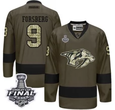 Miesten Nashville Predators Filip Forsberg 9 Pelipaita 2017 Stanley Cup Final Patch Camo Green Authentic