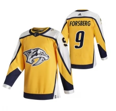 Miesten Nashville Predators Filip Forsberg 9 Pelipaita 2020-21 Reverse Retro Keltainen Authentic