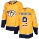 Miesten Nashville Predators Filip Forsberg 9 Pelipaita USA Flag Fashion Kulta Authentic