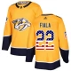 Miesten Nashville Predators Kevin Fiala 22 Pelipaita USA Flag Fashion Kulta Authentic