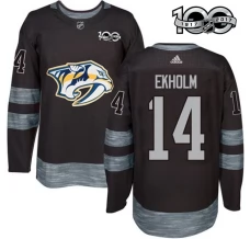 Miesten Nashville Predators Mattias Ekholm 14 Pelipaita 1917-2017 100th Anniversary Patch Musta Authentic