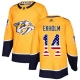 Miesten Nashville Predators Mattias Ekholm 14 Pelipaita USA Flag Fashion Kulta Authentic