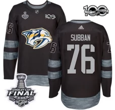 Miesten Nashville Predators P.K Subban 76 Pelipaita 2017 Stanley Cup Final 100th Anniversary Patches Musta Authentic