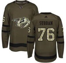 Miesten Nashville Predators P.K Subban 76 Pelipaita Camo Green Authentic