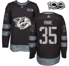 Miesten Nashville Predators Pekka Rinne 35 Pelipaita 1917-2017 100th Anniversary Patch Musta Authentic