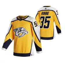 Miesten Nashville Predators Pekka Rinne 35 Pelipaita 2020-21 Reverse Retro Keltainen Authentic