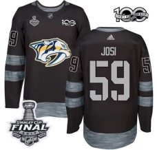 Miesten Nashville Predators Roman Josi 59 Pelipaita 2017 Stanley Cup Final 100th Anniversary Patches Musta Authentic