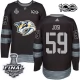 Miesten Nashville Predators Roman Josi 59 Pelipaita 2017 Stanley Cup Final 100th Anniversary Patches Musta Authentic