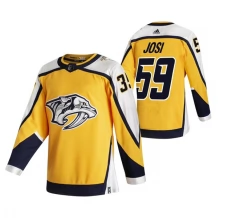 Miesten Nashville Predators Roman Josi 59 Pelipaita 2020-21 Reverse Retro Keltainen Authentic