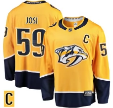 Miesten Nashville Predators Roman Josi 59 Pelipaita Captain Patch Kulta Breakaway Koti