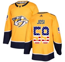 Miesten Nashville Predators Roman Josi 59 Pelipaita USA Flag Fashion Kulta Authentic