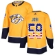 Miesten Nashville Predators Roman Josi 59 Pelipaita USA Flag Fashion Kulta Authentic