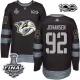 Miesten Nashville Predators Ryan Johansen 92 Pelipaita 2017 Stanley Cup Final 100th Anniversary Patches Musta Authentic