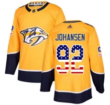 Miesten Nashville Predators Ryan Johansen 92 Pelipaita USA Flag Fashion Kulta Authentic