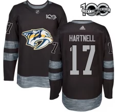 Miesten Nashville Predators Scott Hartnell 17 Pelipaita 1917-2017 100th Anniversary Patch Musta Authentic