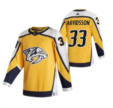 Miesten Nashville Predators Viktor Arvidsson 33 Pelipaita 2020-21 Reverse Retro Keltainen Authentic