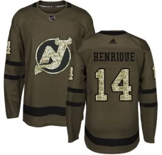 Miesten New Jersey Devils Adam Henrique 14 Pelipaita Camo Green Authentic