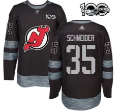 Miesten New Jersey Devils Cory Schneider 35 Pelipaita 1917-2017 100th Anniversary Patch Musta Authentic