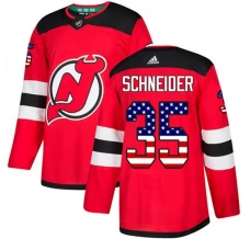 Miesten New Jersey Devils Cory Schneider 35 Pelipaita USA Flag Fashion Punainen Authentic