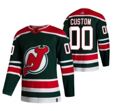Miesten New Jersey Devils Custom Pelipaita 2020-21 Reverse Retro Vihreä Authentic