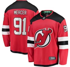 Miesten New Jersey Devils Dawson Mercer 91 Pelipaita Punainen Breakaway Koti