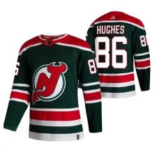 Miesten New Jersey Devils Jack Hughes 86 Pelipaita 2020-21 Reverse Retro Vihreä Authentic