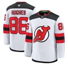 Miesten New Jersey Devils Jack Hughes 86 Pelipaita Valkoinen Premium Vieras