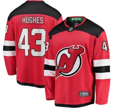 Miesten New Jersey Devils Luke Hughes 43 Pelipaita Punainen Breakaway Koti