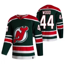 Miesten New Jersey Devils Miles Wood 44 Pelipaita 2020-21 Reverse Retro Vihreä Authentic