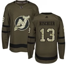 Miesten New Jersey Devils Nico Hischier 13 Pelipaita Camo Green Authentic