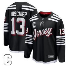 Miesten New Jersey Devils Nico Hischier 13 Pelipaita Captain Patch Musta Premier Breakaway Vaihtoehtoinen
