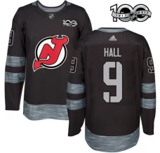 Miesten New Jersey Devils Taylor Hall 9 Pelipaita 1917-2017 100th Anniversary Patch Musta Authentic