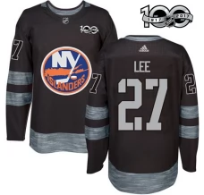 Miesten New York Islanders Anders Lee 27 Pelipaita 1917-2017 100th Anniversary Patch Musta Authentic